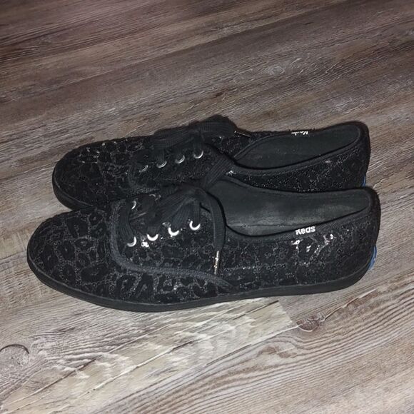 KED Black Sequin Cheetah Shoe Sz 7.5 - Picture 3 of 9
